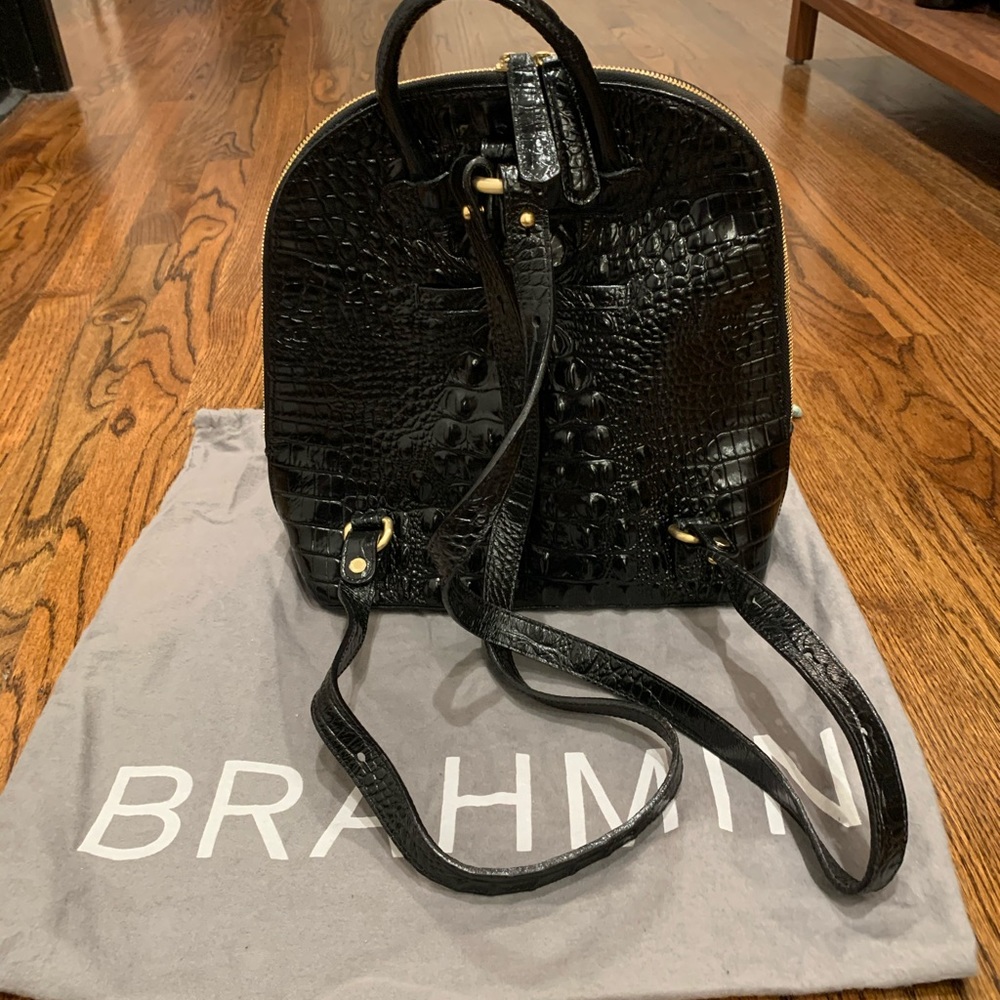 Brahmin croc-embossed leather backpack